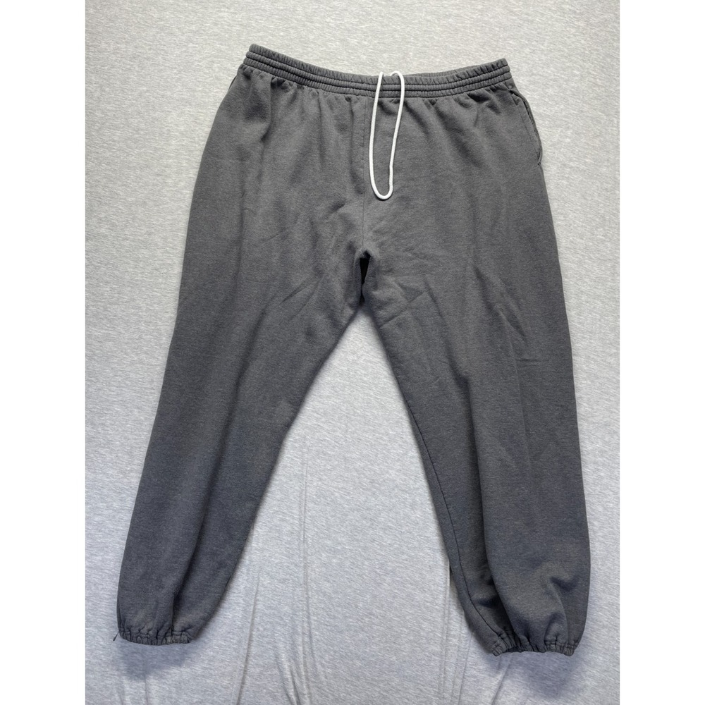 Fruit of the Loom Jogger Pants Men 3XL Heather Gray Tapered Leg Drawstring Waist